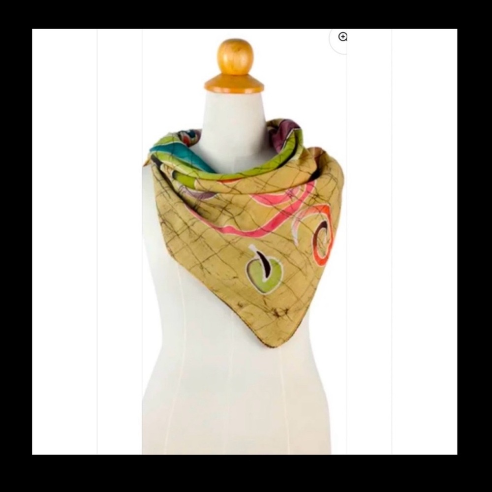 Vivid Thai scarf. Artist from Novica World Decor. “Elephant Family.” NWOT